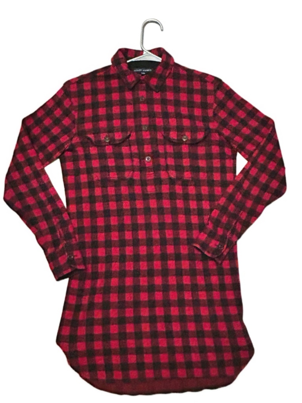 Ralph Lauren 100% Cotton Buffalo Plaid Flannel Tunic Popover